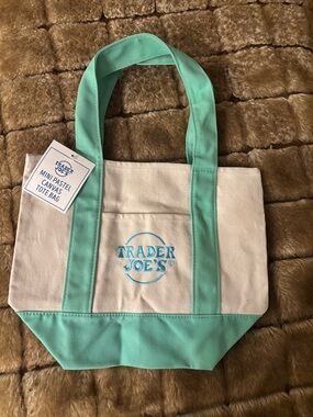 Trader Joe's Mint Canvas Mini Tote